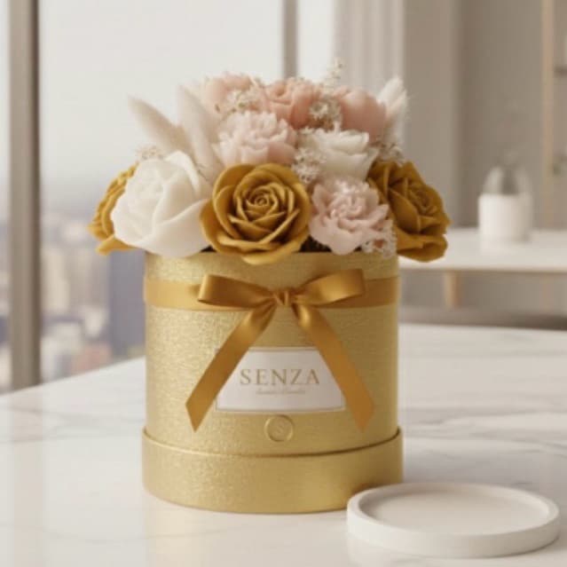 Buquê de Velas Aromáticas – Rosas Artesanais (Caixa Cartonada) / Presentes - Namorados - dia das mães - aniversário