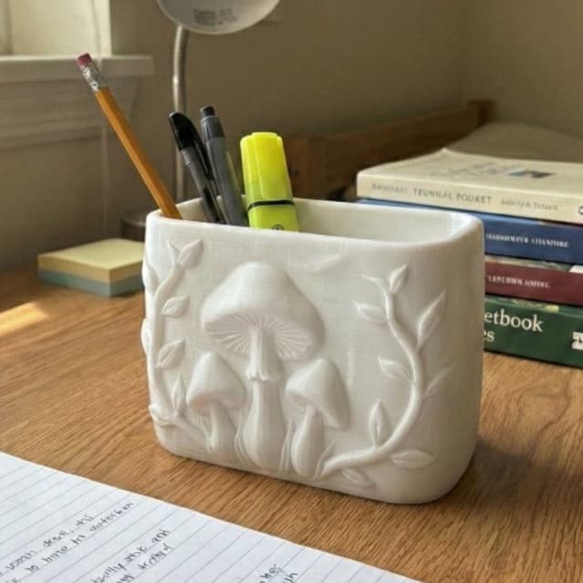 Organizador de Mesa Cogumelo Grande 15cm - Porta Lápis e Trecos Aesthetic Cottagecore Vintage Retro