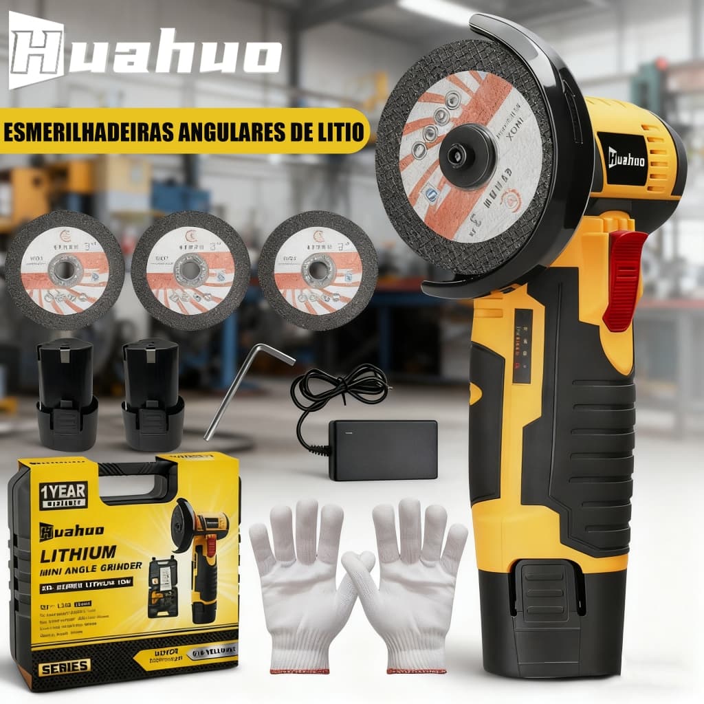 Esmerilhadeira Lixadeira Recarregável 76mm 12v Angular Portátil Sem Fio