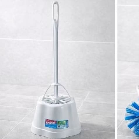Escova Sanitária com Suporte Plástico Branca 30cm – Praticidade para o Banheiro