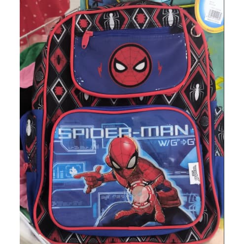 Mochila de Costas Escolar Infantil Homem Aranha Azul - Grande