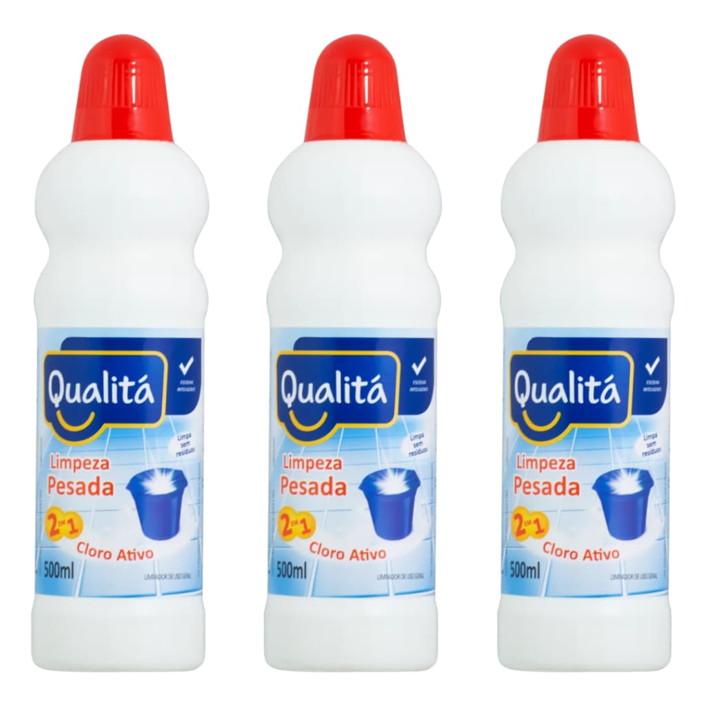 Kit com 3 Limpador Limpeza Pesada 500ml cada (Total 1,5L)