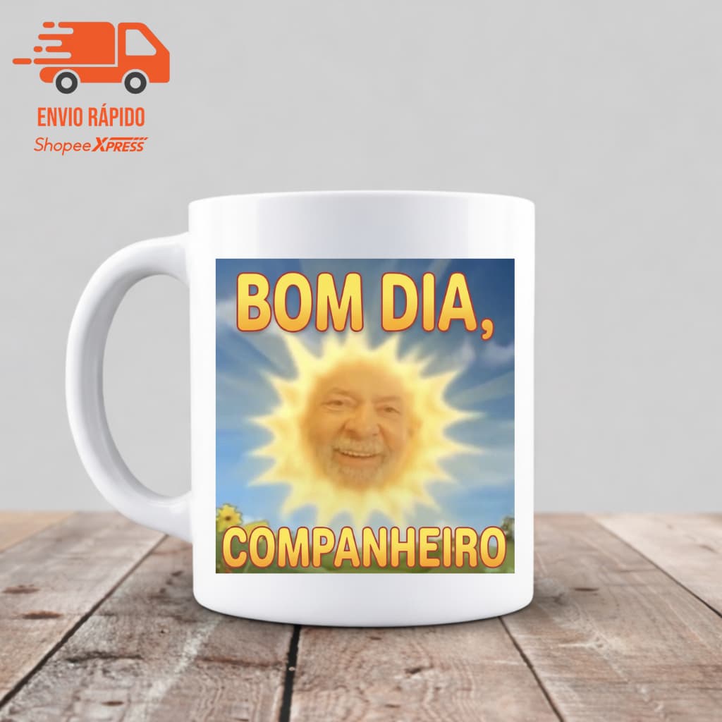 Caneca Meme Lula Bom Dia Companheiros 325ml