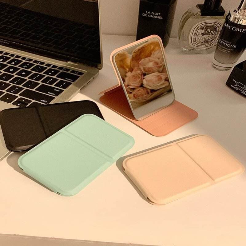 Espelho de Maquiagem Mini Personalizado Portátil Espelho de Maquiagem Simples Dobrável com Marca Personalizada