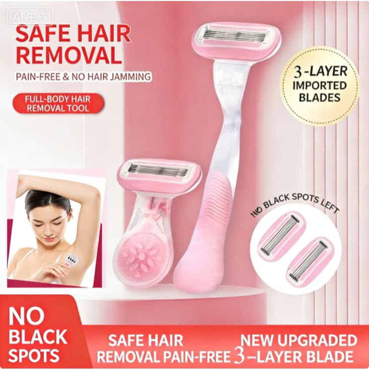 Lâminas de Remoção de Pêlos Feminina - Barbear Suave, Portátil, Compatível com Gillette
