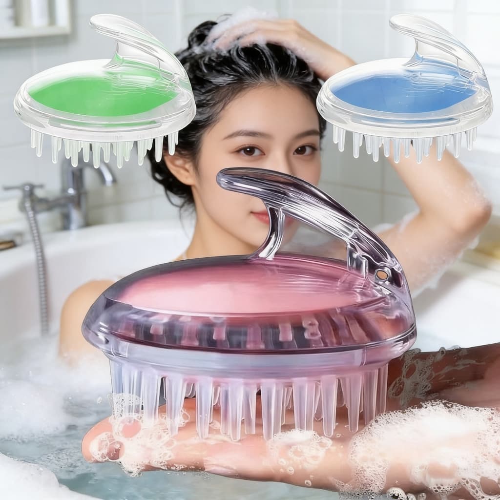 Peças Escova Massageador De Couro Cabeludo Pente de Silicone Macio Anti-caspa Caspa De Cabelo Limpeza Profuda