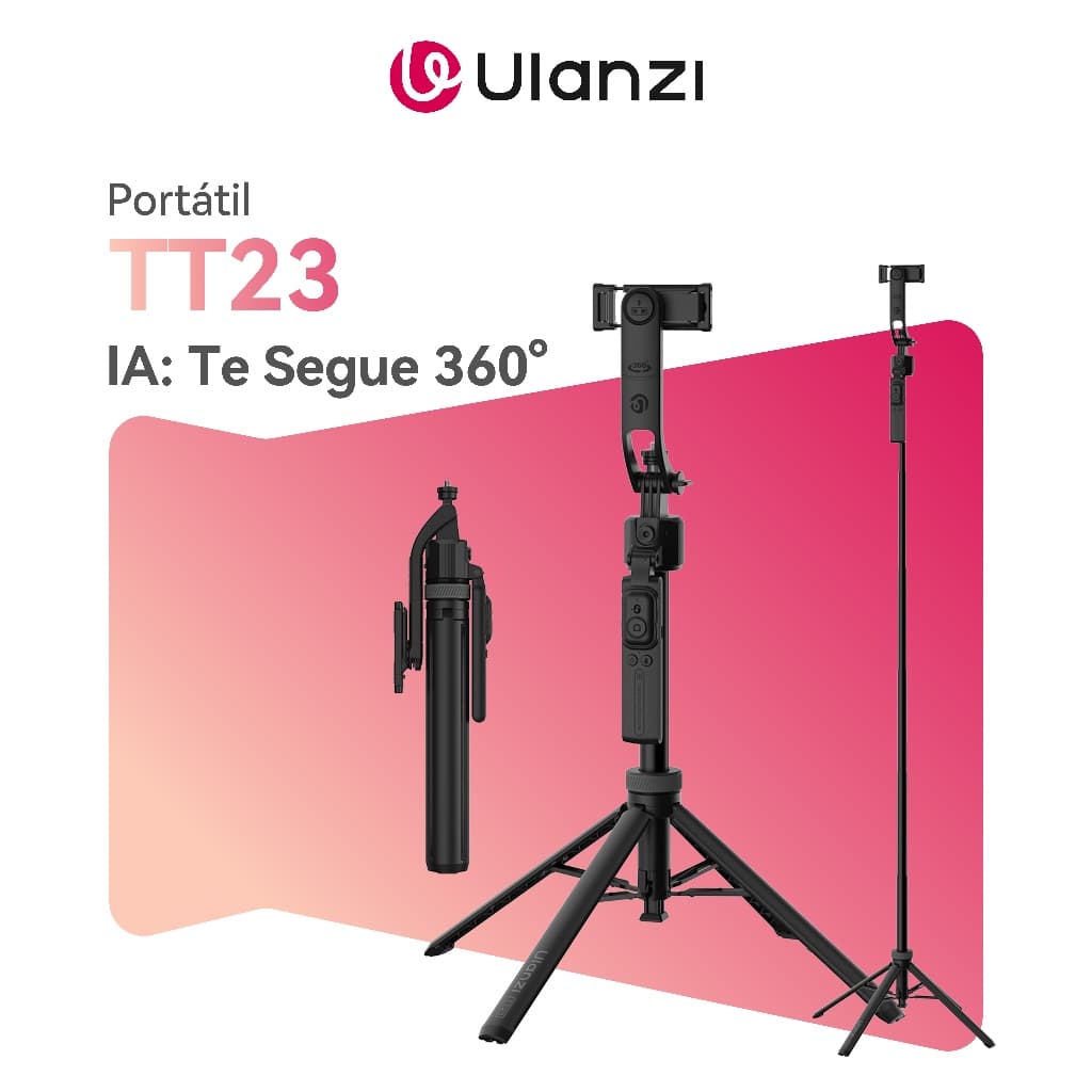 ULANZI TT23 Tripé De Auto-Rastreamento AI 360° Clipe/MagSafe Bastão De Selfie Controle Bluetooth
