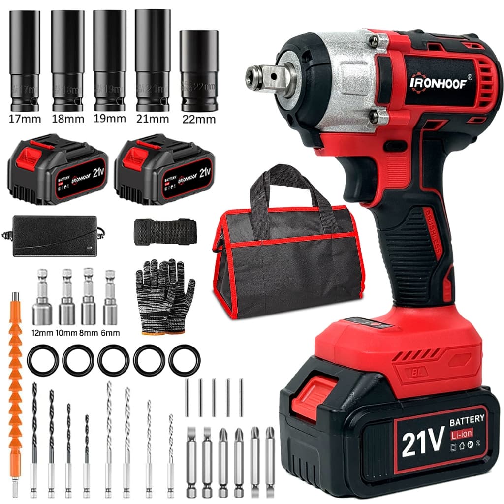 Chave de Impacto Elétrico Profissional 520N Sem Fio Brushless