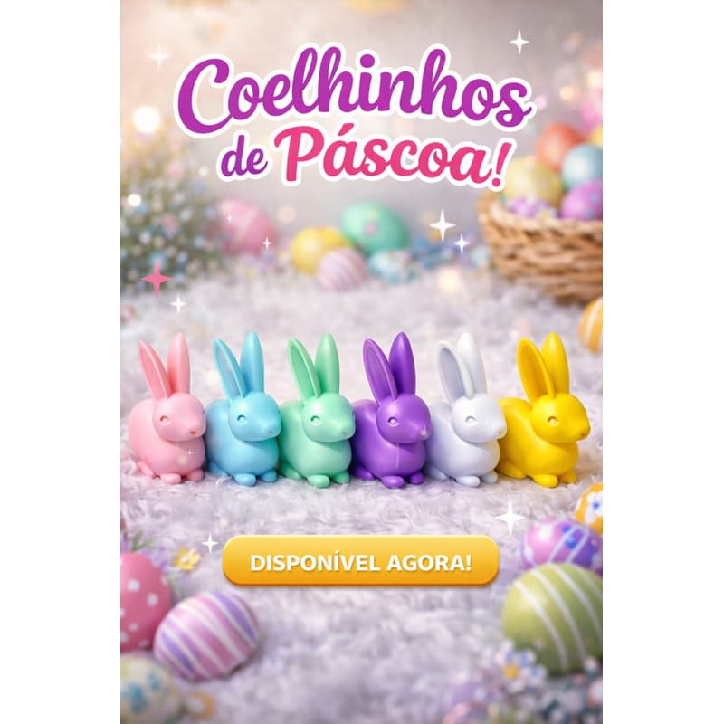 Coelhinho de Páscoa Decorativo Colorido | Enfeite Mesa, Lembrancinha, Presente, Decoração Páscoa, Miniatura Coelho com 3