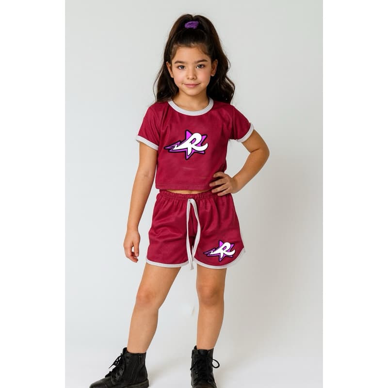 CONJUNTO INFANTIL EMILLY VICK DOS ROSAS CROPPED E SHORT