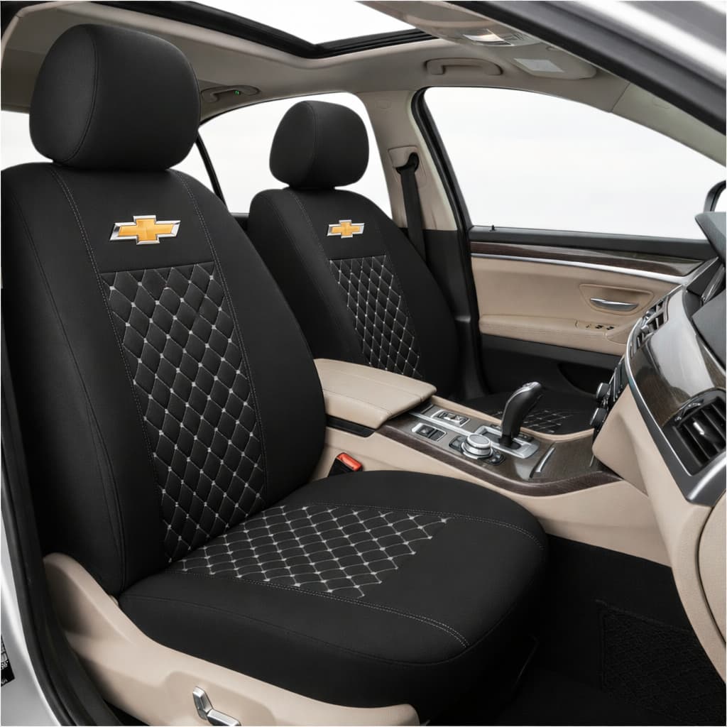 Capas De Banco Em Tecido Automotivo Personalizado Costura Diamante Para Modelos Chevrolet