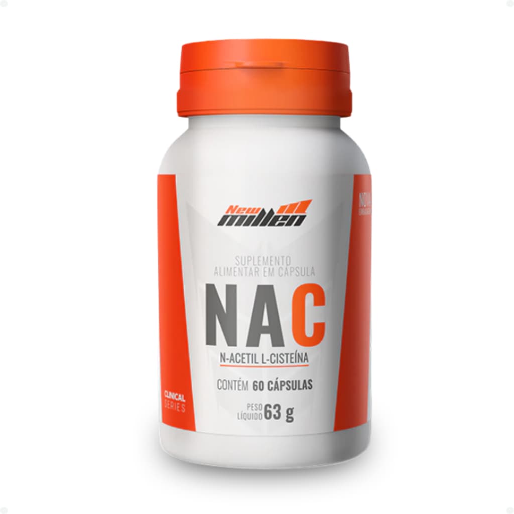 NAC 600mg 60caps New Millen - Máxima Concentração Apenas 1/cap Dia Super Concentrado