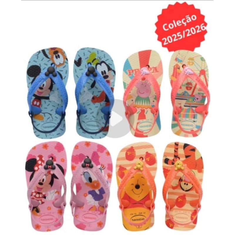 chinelos havaianas baby infantil com elástico.