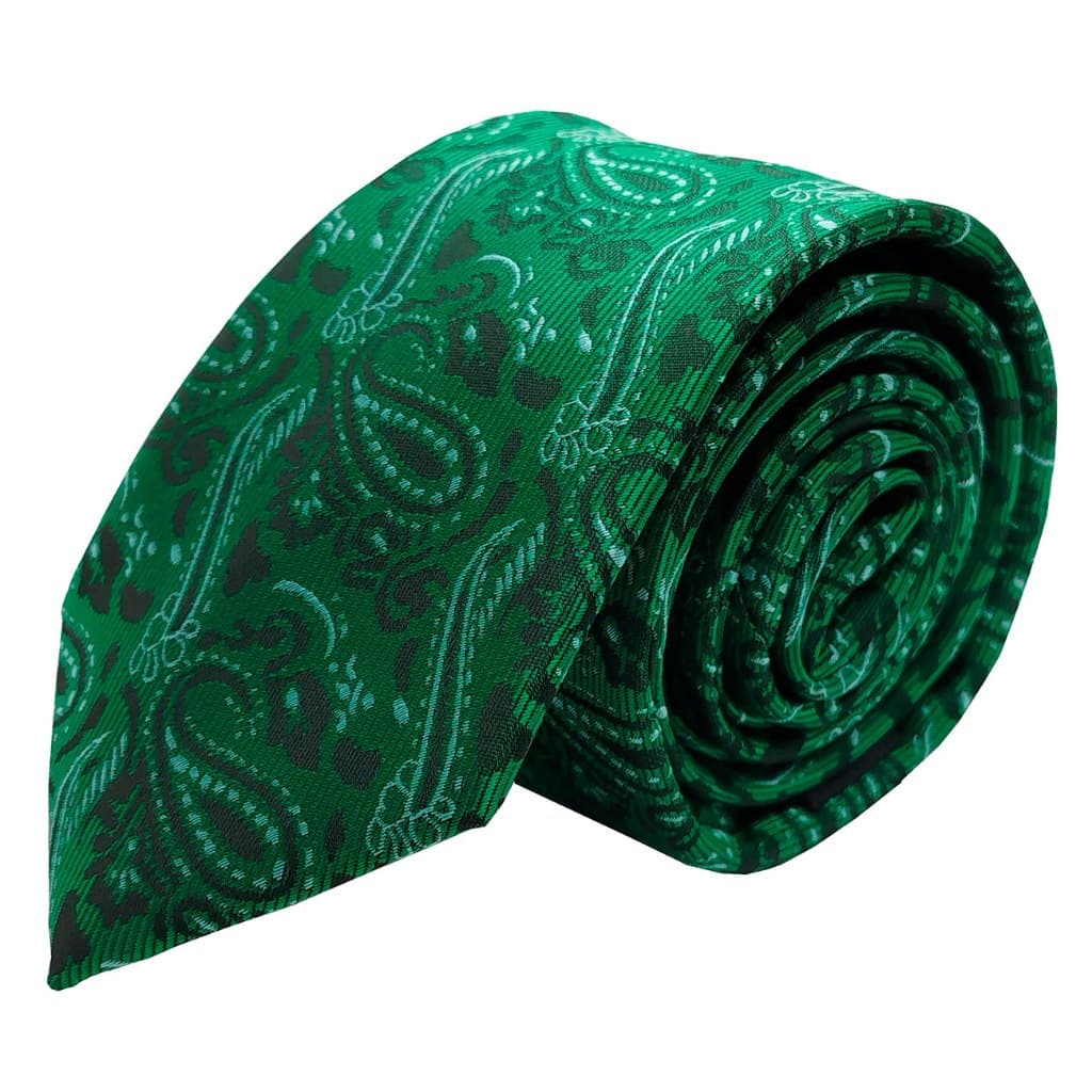 Gravata Verde Bandeira Bordada 7cm