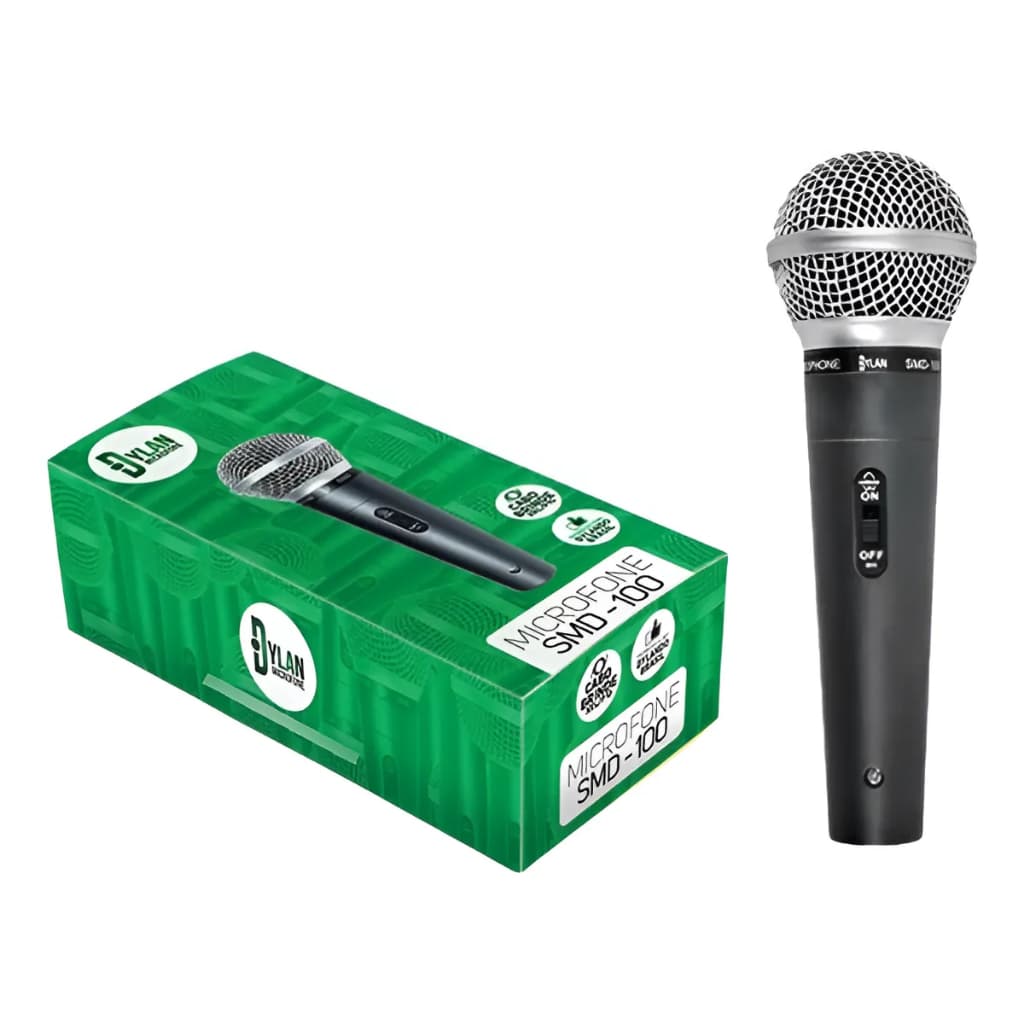 Microfone Smd-100 Vocal Dylan Dinâmico Brinde Cabo 3 Metros Preto
