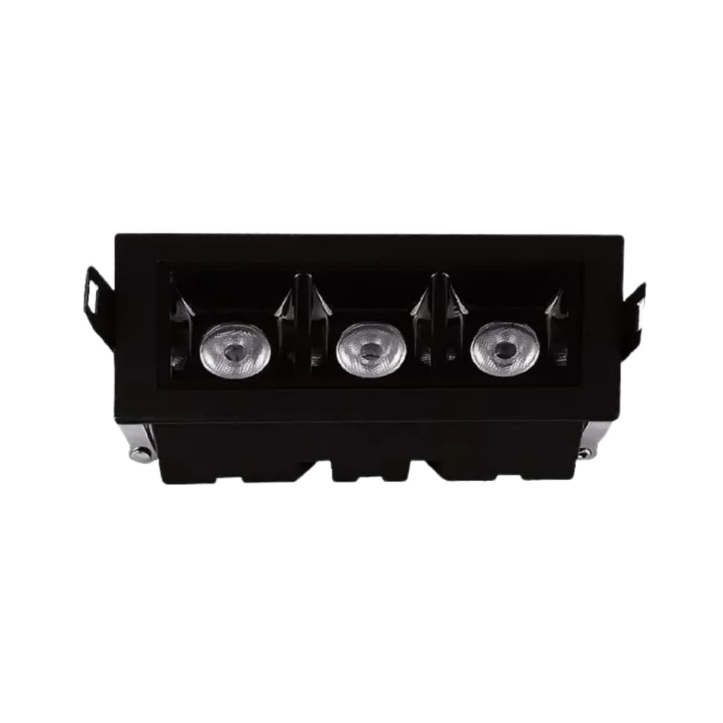 Kit 5 Spot Led De Embutir Focco 6w 2700k 24graus Quadrado Recuado Branco Quente Cor Preto