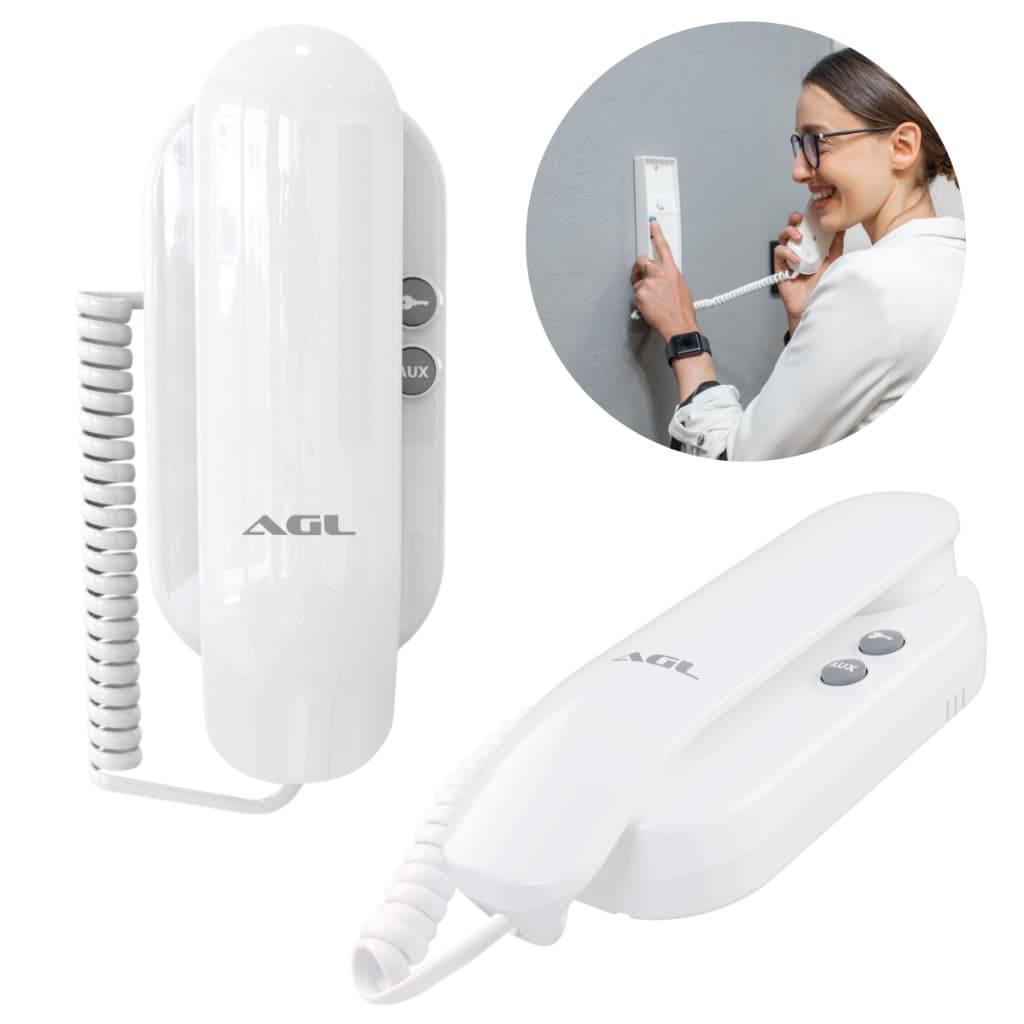Interfone Universal S100 Com 02 Botões Acionamento S/Teclado Cor Branco - AGL