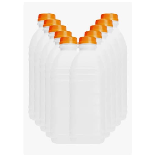 Garrafa Plástica 200ml  para Suco c/ Tampa – 10 unidades