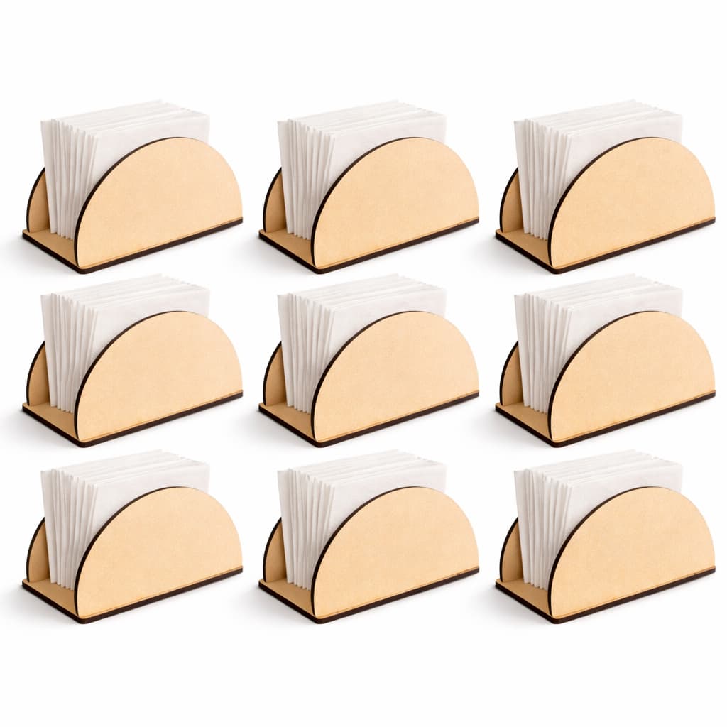 Kit 10 Porta Guardanapo Meia Lua Enfeite de Mesa Mdf Decoração de Festa
