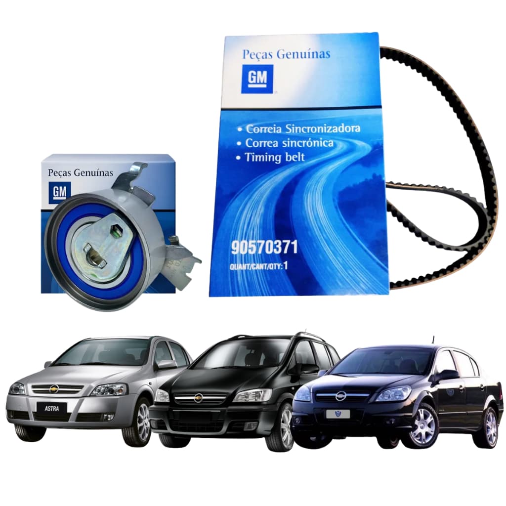 Kit Correia Dentada e Tensionador do Motor Astra Vectra Zafira