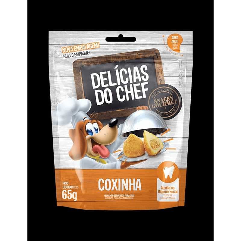 Petiscos Petitos Delicias do Chefe Sabor Brigadeiro, Coxinha e Churros para cães cachorros 65g