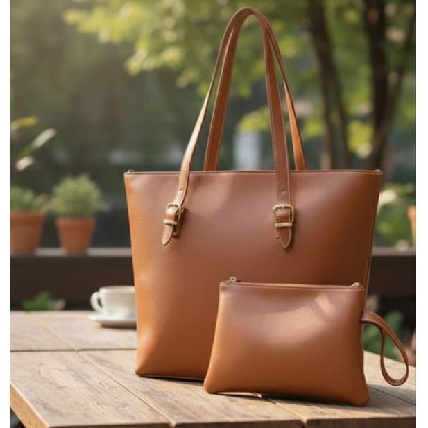 Kit Bolsa Feminina Sacola Grande com Bolsa Necessaire Interna com Alça para Ombro Trabalho Notebook