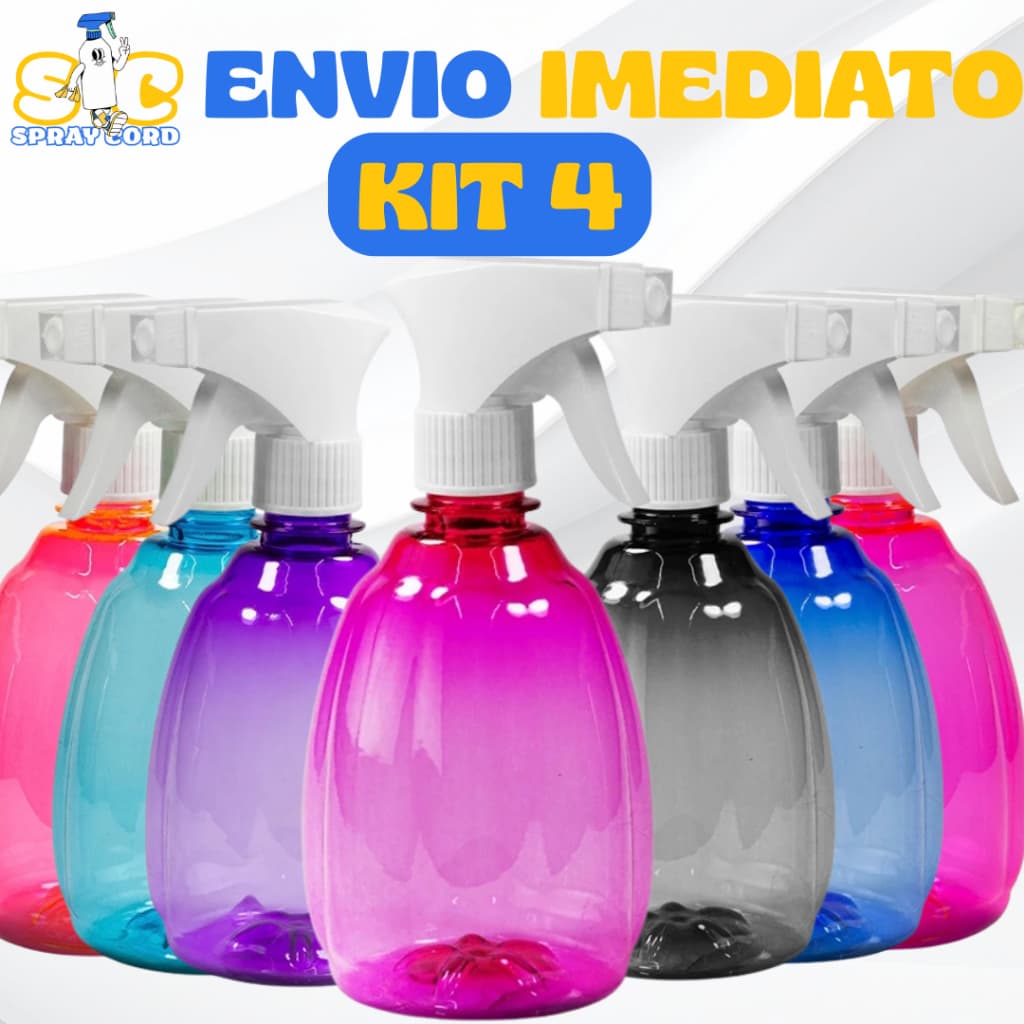 Kit 4 - Borrifador Flor - Spray - 550ml – Prático - Resistente - Cabelo - Jardim - Pulverizador