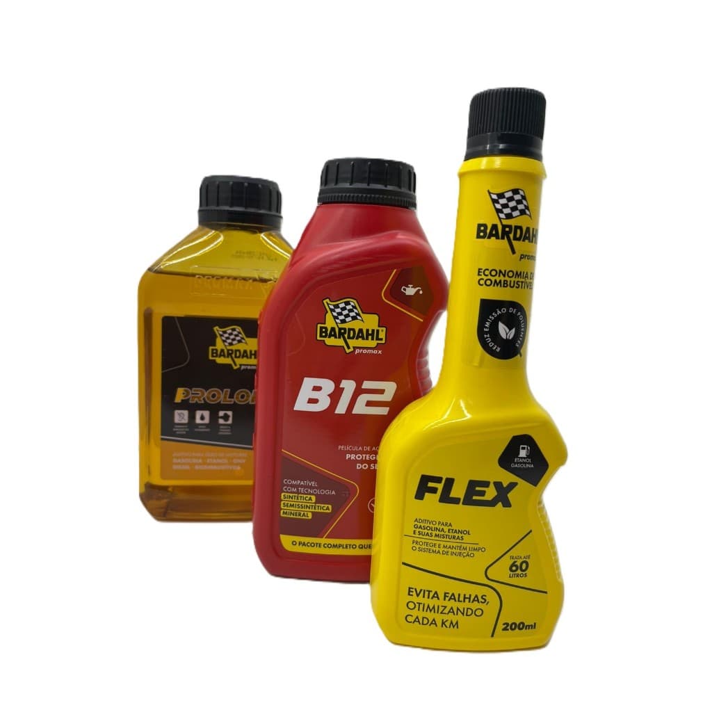 Kit Aditivos Bardahl B12 Plus 500 Ml + Prolonga 500 Ml + Flex 200 Ml