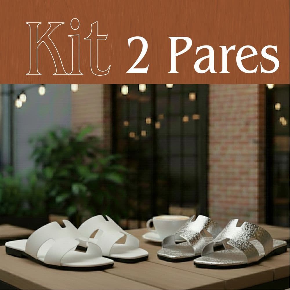 Kit 2 Sandalias Super Femininas E Estilosas Rasteirinha Bonita - Aga Simples