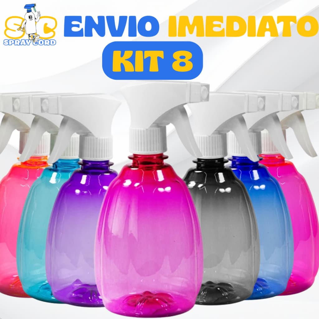 Kit 8 - Borrifador Flor - Spray - 550ml – Prático - Resistente - Cabelo - Jardim - Pulverizador