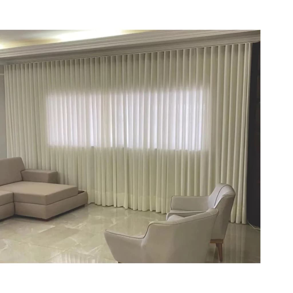 Cortina Luxo De Linho 5 metros Alto Padrão Linho Tons Neutros Sala Quarto Escritório Decoração