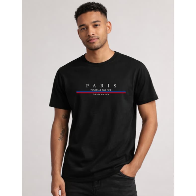 Camiseta Básica Masculina Paris 100% Algodao Elegante
