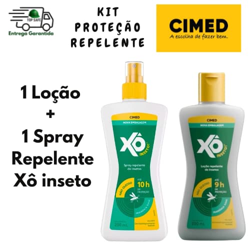 Combo 1 Loção + 1 Spray Repelente Xô Inseto Contra mosquito pernilongo borrachudo Dengue Proteção