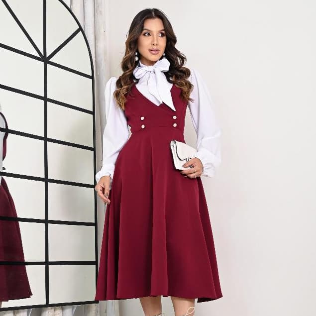 Vestido Salopete Avulsa Jardineira Feminina Social Alfaiataria Executiva Moda Evangélica