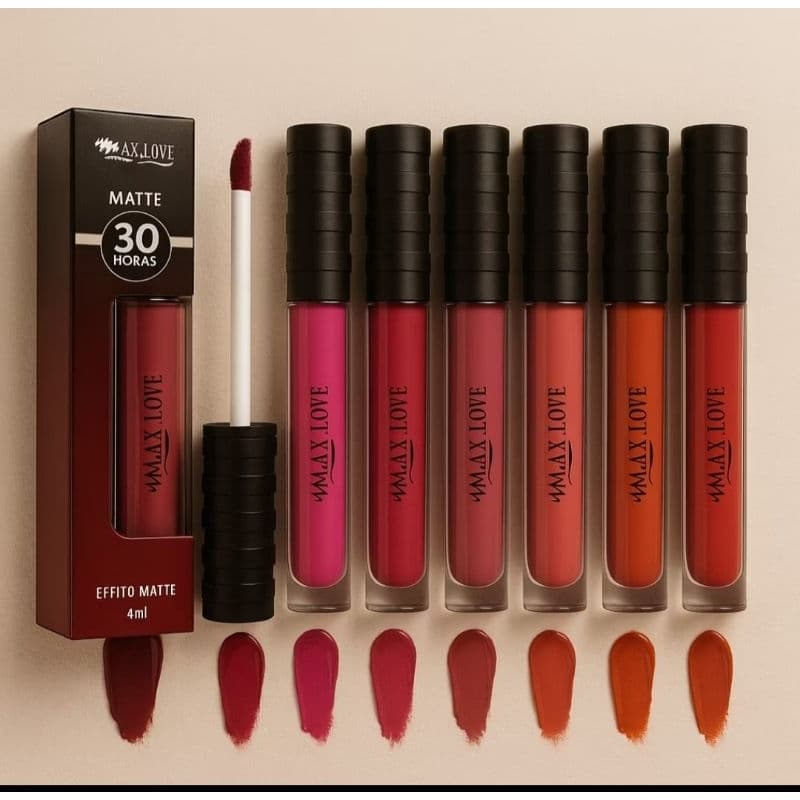Batom Líquido Matte Nude Max Love 30H – Longa Duração, Não Transfere