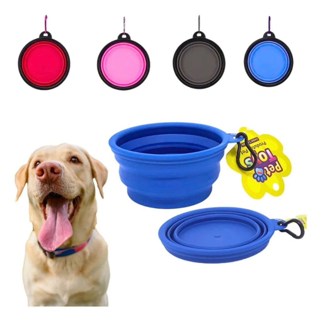 Pote Bebedouro Retrátil Silicone Portátil Passeio Cães Gatos