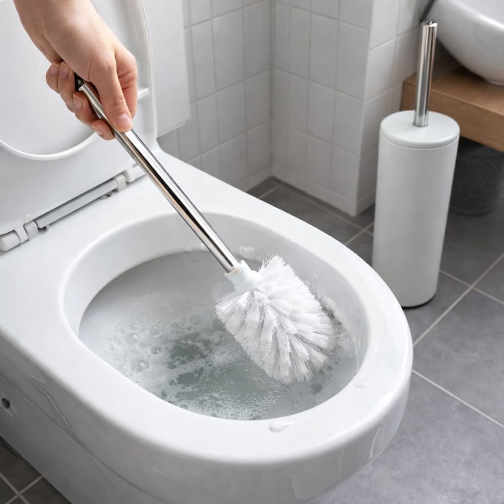 Kit Escova Sanitária Limpeza Do Vaso Sanitário C/ Tampa Inox