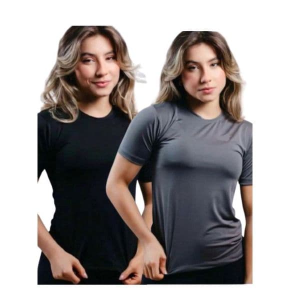 Kit 2 Camiseta Feminina Dry Manga Curta Treino Academia Blusa P M G GG