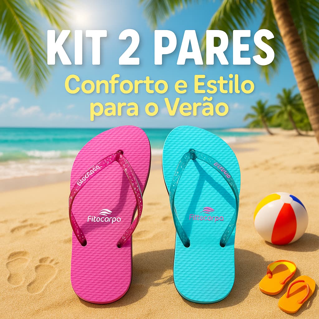 Kit 2 Pares Chinelo Feminino Estilo Casual Confortável Ortopédico Do 33 ao 40 Envio Imediato