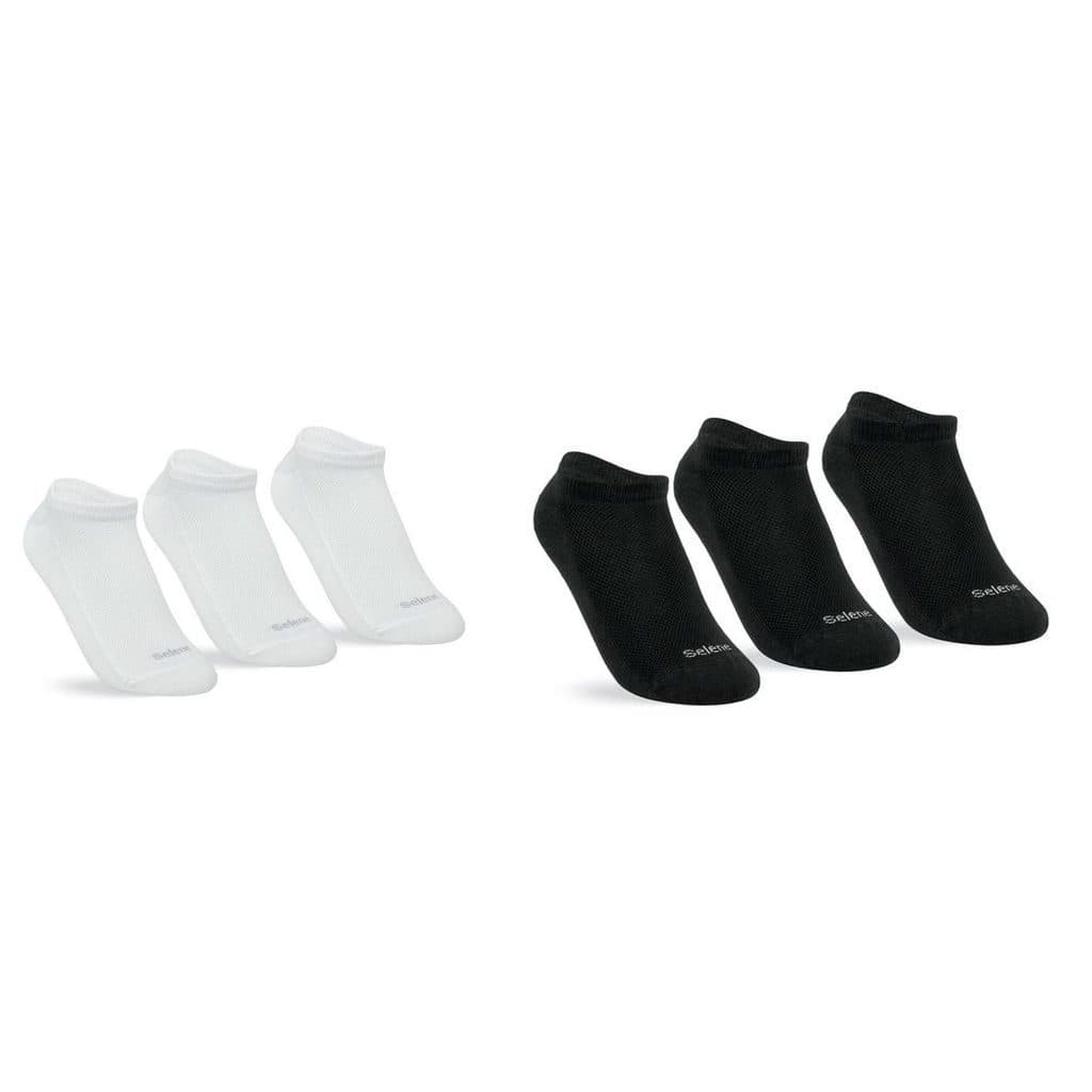 Kit 3 Pares Meia Branca ou Preta Selene Sapatilha Unissex Algodão Conforto Dia a Dia TAM 34 ao 39