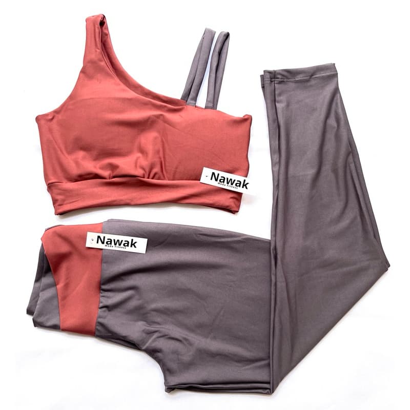 Conjunto Fitness Baratex Leg com top com bojo