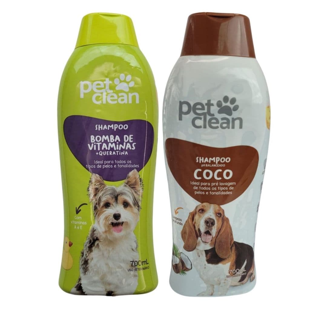 Kit Shampoo Coco + Shampoo Bomba de Vitamina Pet Clean