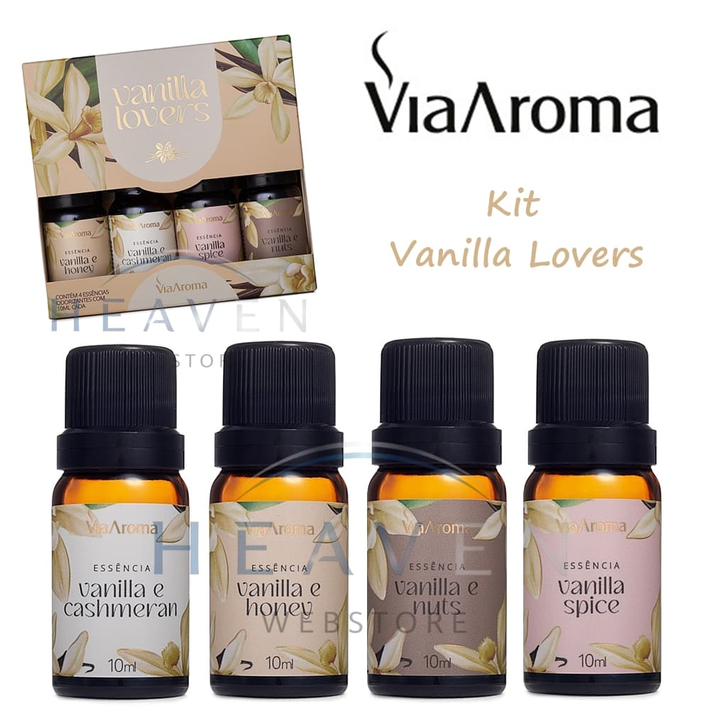 Kit 4 Essência Via Aroma - Vanilla Lovers - edição limitada - para Aromatizador Difusor