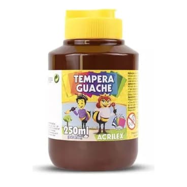 TINTA GUACHE TEMPERA 250ML MARROM ACRILEX - 01 UNIDADE