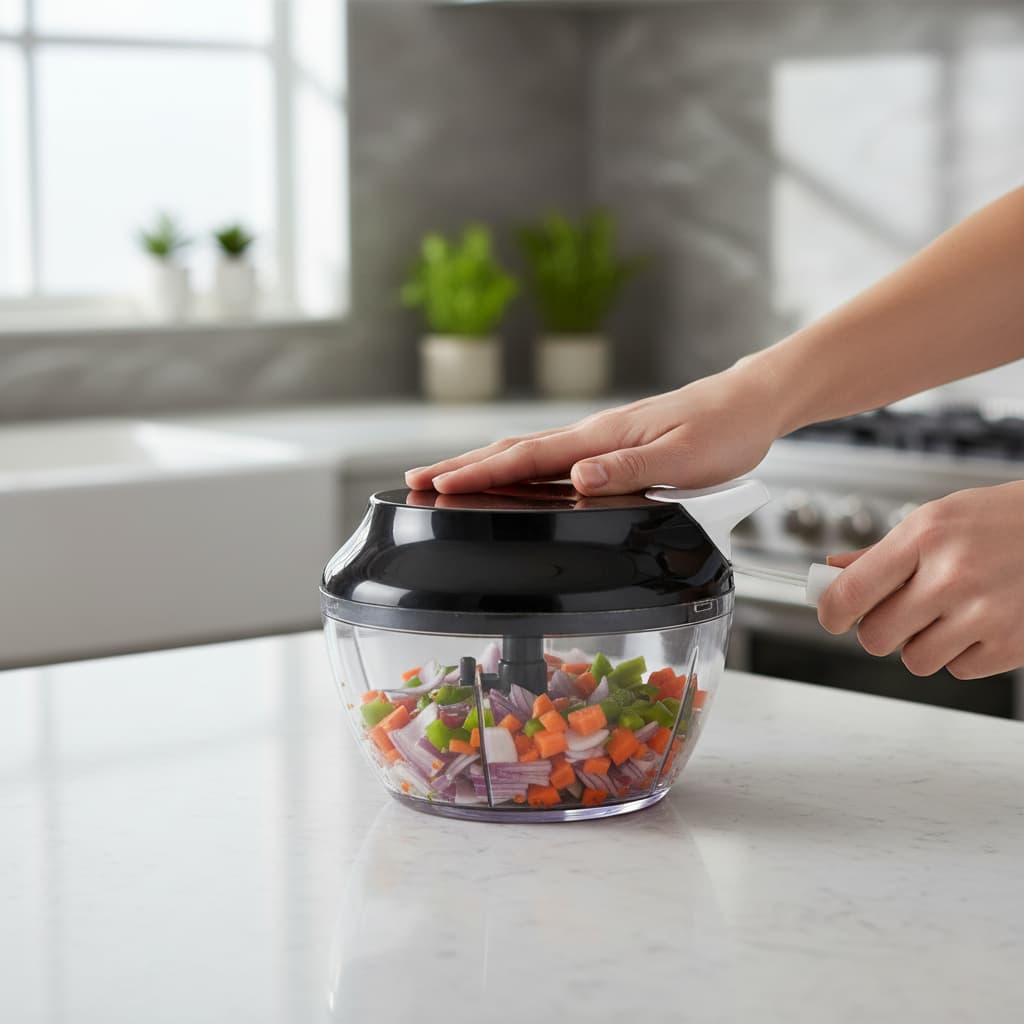 Processador De Alimentos Manual Triturador 3 Hélices Clink