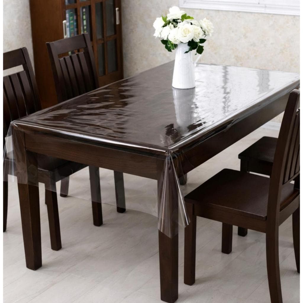 Toalha de Mesa Transparente de PVC - Impermeável e Fácil de Limpar para Mesa 1,00x1,40m