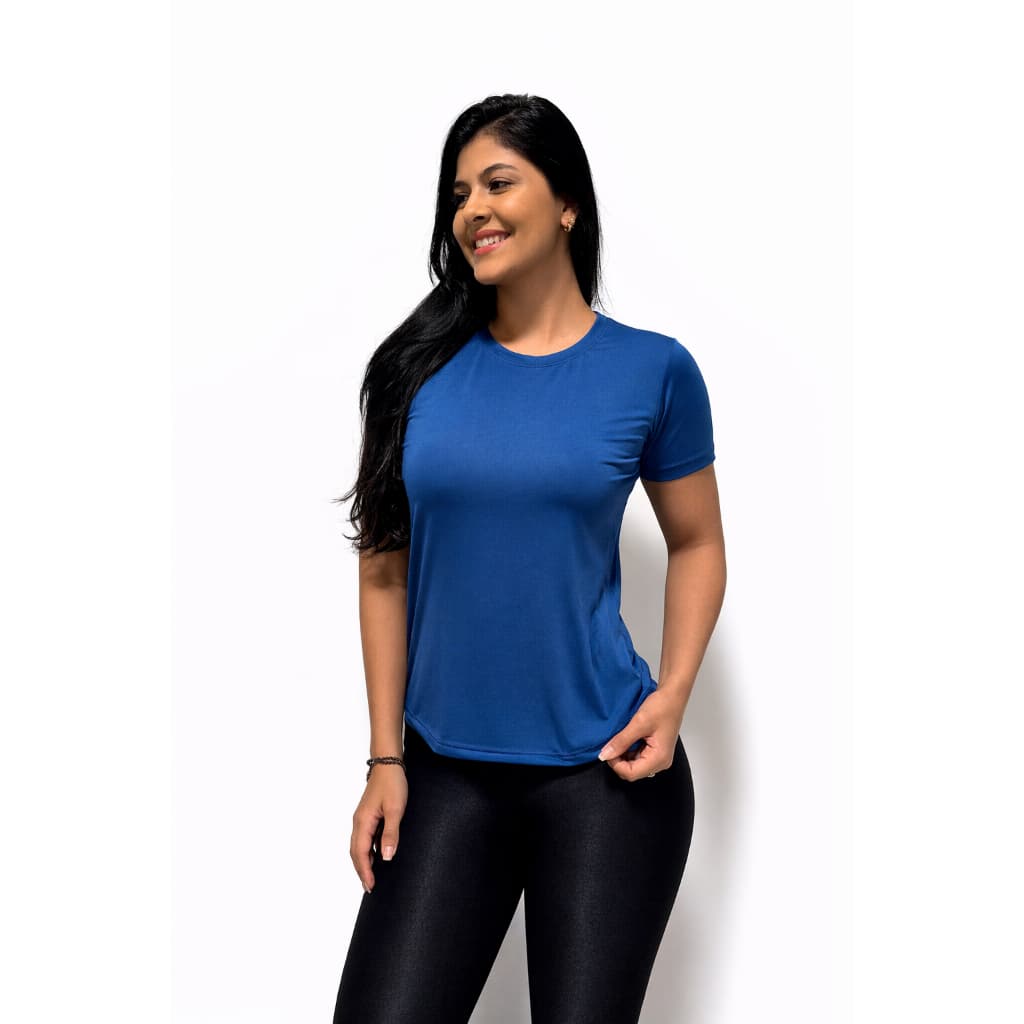 Camisa Feminina Dry Fit Treino Academia Corrida Manga Curta Poly UV