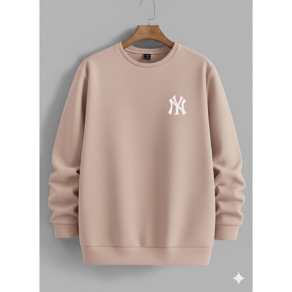 Moletom NY New York Minimalista Gola Careca Sem Capuz Blusa de Frio Masculina Old Money inverno