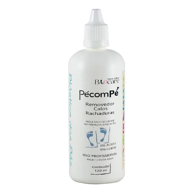 Amaciante, Amolecedor e Removedor de Cuticulas e Calosidade PécomPé Plástica dos Pés  Frasco 120ml (liquido)