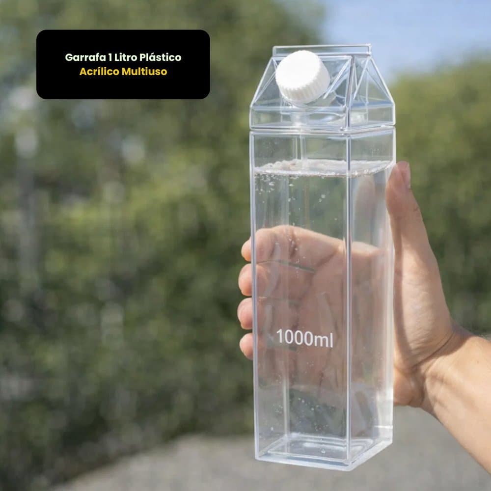 Garrafa de Plástico Acrílico 1 Lt Transparente